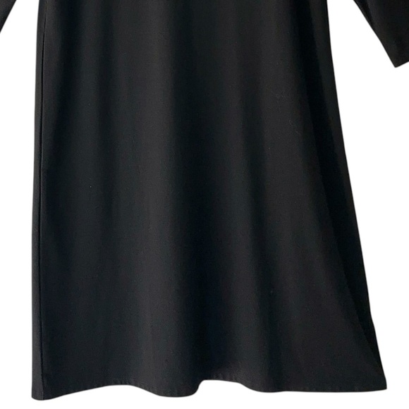 NORM THOMPSON NWOT LONG SLEEVE BLACK RUCHED TURTLENECK MIDI DRESS | MEDIUM - Picture 6 of 11